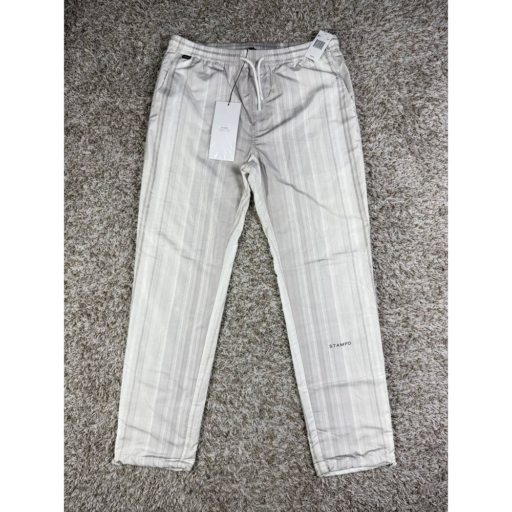 Stampd Drawstring Polyester Pants In Stripe Men's Size Large